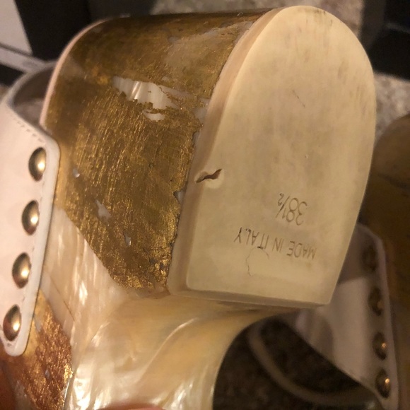 Authentic Chanel resin platforms calfskin chain 38.5 - Picture 11 of 12